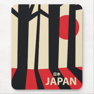 De Japanse  reisposter voor bosreizen. Muismat