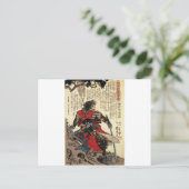 De Japanse Samoeraien koelen het Oosterse Briefkaart (Staand voorkant)