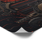 De Japanse Samurai Warrior in het Red Face Armour  Poster (Hoek)