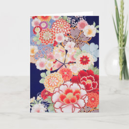 De Japanse Textiel van de KIMONO, Bloem Kaart