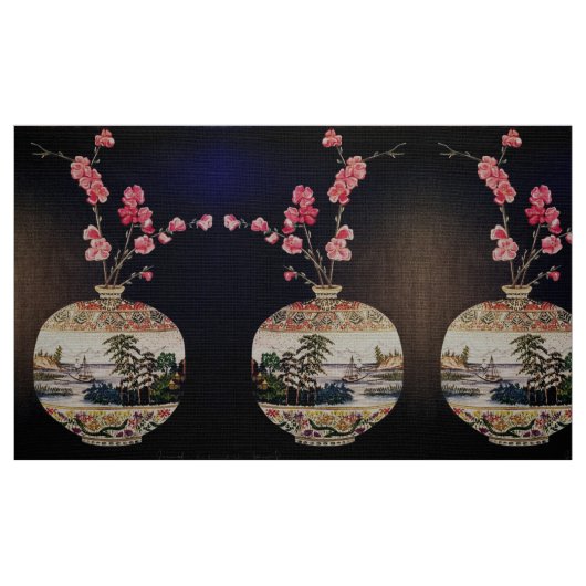 De Japanse Vase Fabric Stof (Fat Quarter)