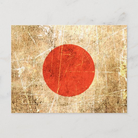 De Japanse vlag van Scratched en Worn Briefkaart (Voorkant)