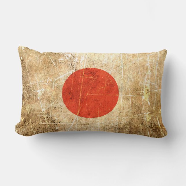 De  Japanse vlag van Scratched en Worn Kussen (Voorkant)