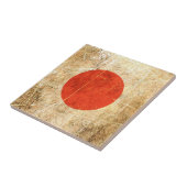 De  Japanse vlag van Scratched en Worn Tegeltje (Zijkant)