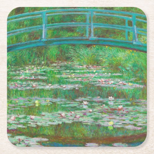 De Japanse voetbalbrug van Claude Monet Kartonnen Onderzetters (Voorkant)