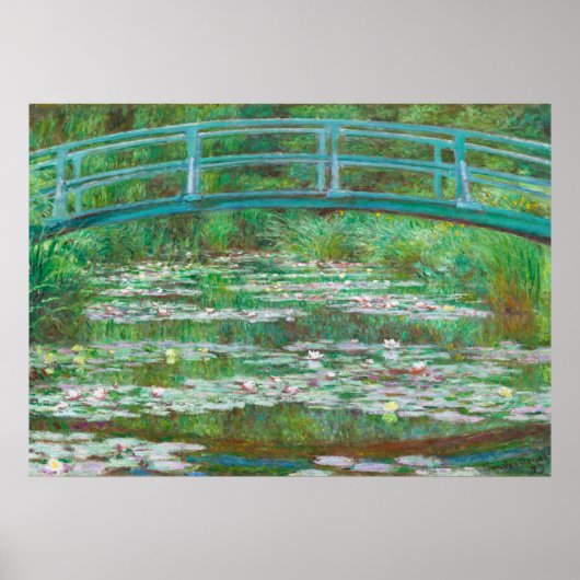 De Japanse voetbalbrug van Claude Monet Poster (Voorkant)