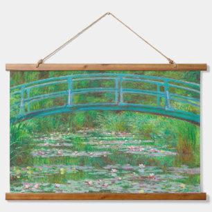De Japanse voetgangersbrug Claude Monet Hangend Wandkleed