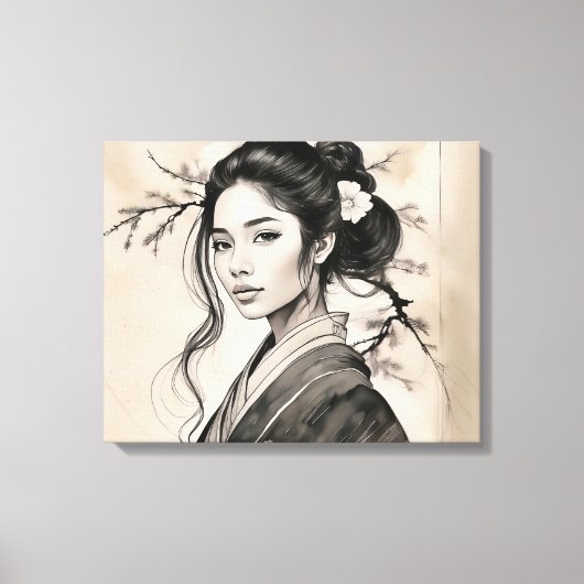 De Japanse vrouw Canvas Afdruk (Voorkant)