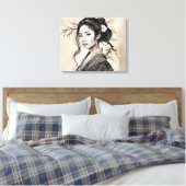 De Japanse vrouw Canvas Afdruk (Insitu (Slaapkamer))