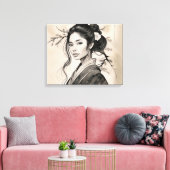 De Japanse vrouw Canvas Afdruk (Insitu (Woonkamer))