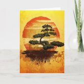 De Japanse Zonsondergang van de Boom van de Bonsai Kaart (Voorkant)