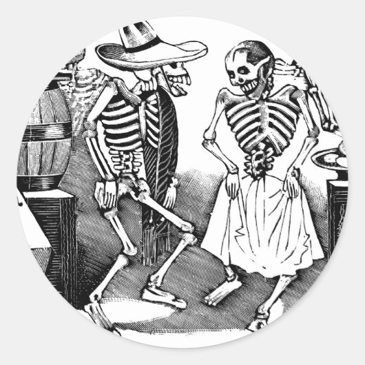 "De Jarabe dansen in de andere wereld" Ronde Sticker (Voorkant)