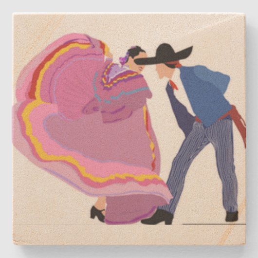 "De Jarabe Tapatio" Stenen Onderzetter (Voorkant)