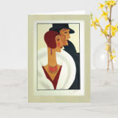 De jaren '20 van het Paar van het art deco Kaart (Gele Bloem)
