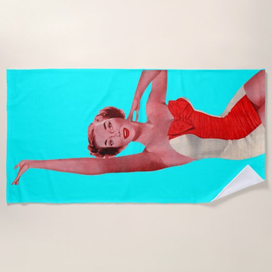 De jaren '50 zwemmen schoonheid met jou. strandlaken (Voorkant)