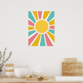 De jaren '60 hippie modern sunburst poster (Keuken)