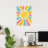 De jaren '60 hippie modern sunburst poster (Thuiskantoor)