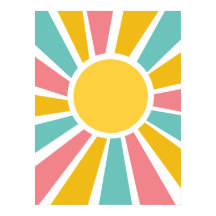 De jaren '60 hippie modern sunburst poster