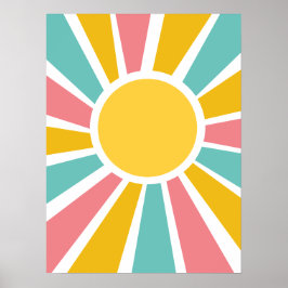 De jaren '60 hippie modern sunburst poster