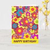 De jaren '60 hippy verjaardag van flower power kaart (Gele Bloem)
