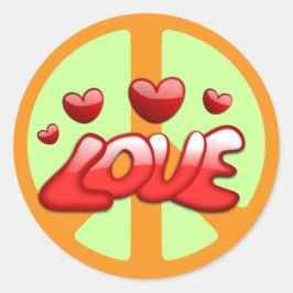 De jaren '60: Vrede en liefdessticker Ronde Sticker