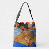 De jaren dertig huilen hippopotamus en vrienden crossbody tas (Achterkant)