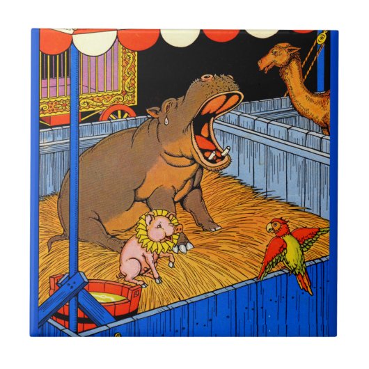 De jaren dertig huilen hippopotamus en vrienden tegeltje (Voorkant)