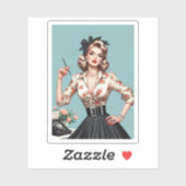 De jaren vijftig glamour vrouwen mode, jaren vijft sticker (Vel)