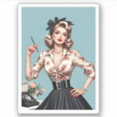 De jaren vijftig glamour vrouwen mode, jaren vijft sticker (Voorkant)