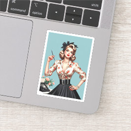 De jaren vijftig glamour vrouwen mode, jaren vijft sticker