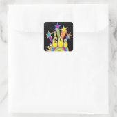 De jaren zestig decennium 60s vierkante sticker (Tas)