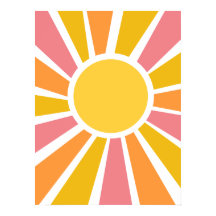 De jaren zeventig hippie modern sunburst poster