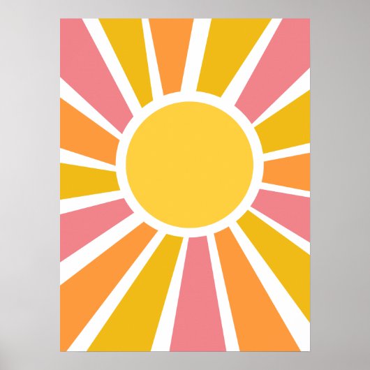 De jaren zeventig hippie modern sunburst poster (Voorkant)