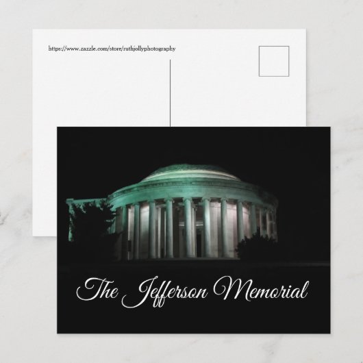 De Jefferson Memorial 's nachts Briefkaart (Voorkant / Achterkant)