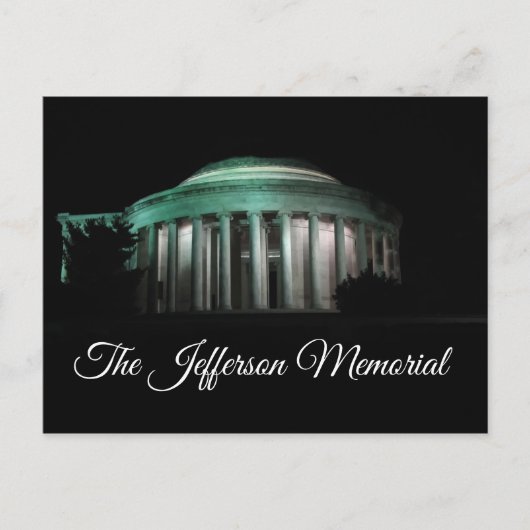 De Jefferson Memorial 's nachts Briefkaart (Voorkant)