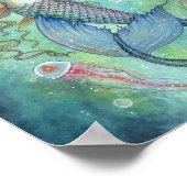 De Jellies Mermaid en Jellyfish Fantasy Art Poster (Hoek)