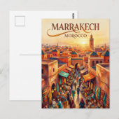 De Jemaa el-Fnaa Marokko Briefkaart (Voorkant / Achterkant)