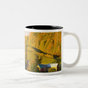 De Jenne Farm in Woodstock, Vermont. Herfst. 2 Tweekleurige Koffiemok