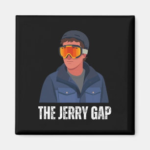 De Jerry Gap Skiet Grappige Skiën Grap Berg Humo Magneet