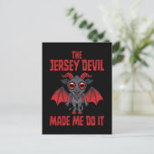 De Jersey Devil Liet Me Het Doen Feestdagenkaart (Staand voorkant)