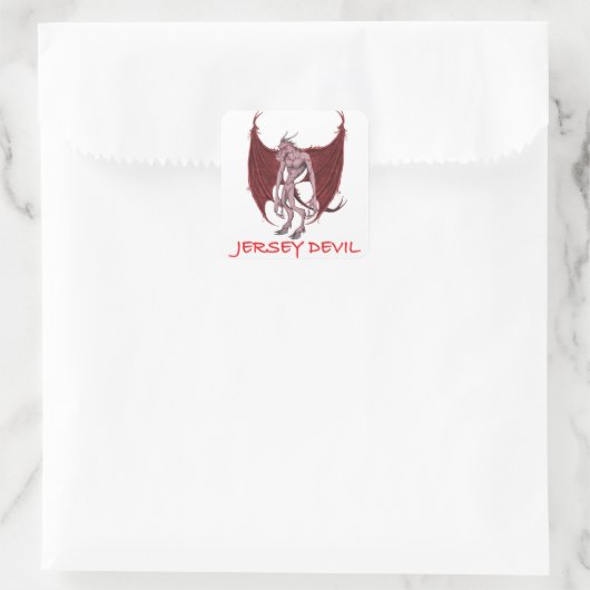 DE JERSEY DEVIL VIERKANTE STICKER (Tas)