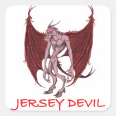 DE JERSEY DEVIL VIERKANTE STICKER (Voorkant)