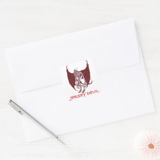 DE JERSEY DEVIL VIERKANTE STICKER (Envelop)
