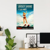 De Jersey Shore TWA Trans World Airlines Poster (Thuiskantoor)