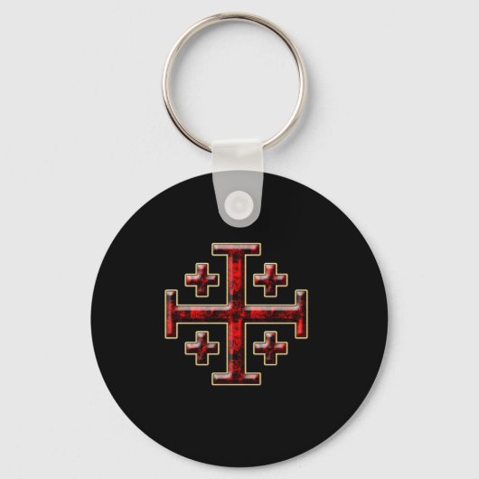 De Jerusalem Cross - Black Back Sleutelhanger (Voorkant)