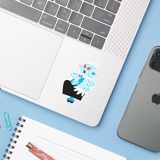 De Jestons | Rosie de Robot Sticker (Laptop met iPhone)