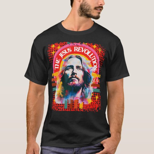 De Jesus Revolution 2.0 psychedelisch Christelijk T-shirt (Voorkant)