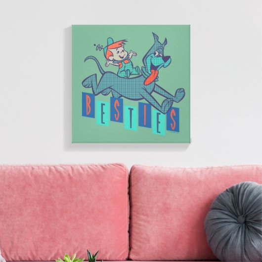 De Jetsons | Elroy & Astro Besties Canvas Afdruk (Insitu (Woonkamer))