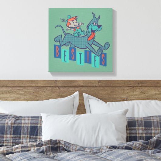 De Jetsons | Elroy & Astro Besties Canvas Afdruk (Insitu (Slaapkamer))