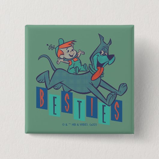 De Jetsons | Elroy & Astro Besties Vierkante Button 5,1 Cm (Voorkant)